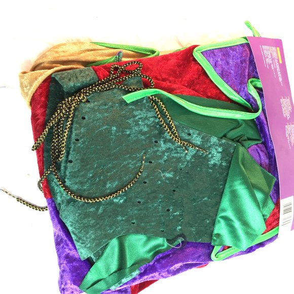 Jester Mardi Gras  Renaissance Christmas Elf Costume NWT - Picture 3 of 8